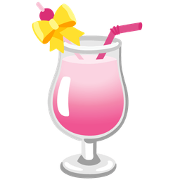 heart with ribbon and tropical drink