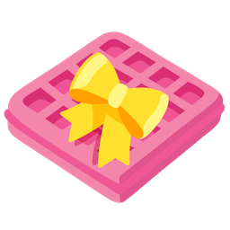 heart with ribbon and waffle