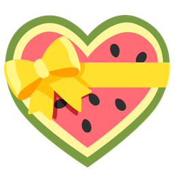 heart with ribbon and watermelon
