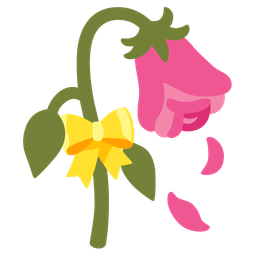 heart with ribbon and wilted flower