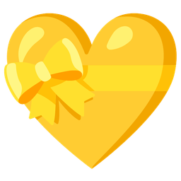 heart with ribbon and yellow heart