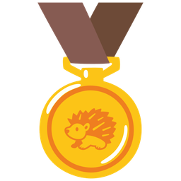 Hedgehog and 1st place medal