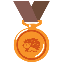 Hedgehog and 3rd place medal