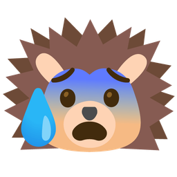 Hedgehog and Anxious face with sweat