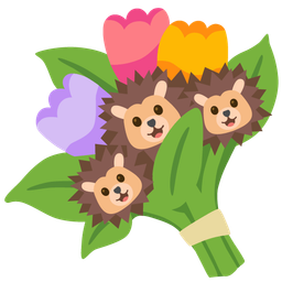 hedgehog and bouquet