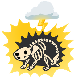Hedgehog and Cloud with lightning