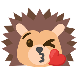 Hedgehog and Face blowing a kiss