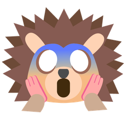 Hedgehog and Face screaming in fear