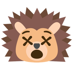 Hedgehog and Face with crossed-out eyes