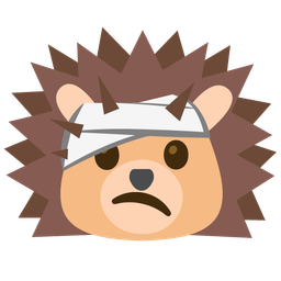 Hedgehog and Face with head-bandage