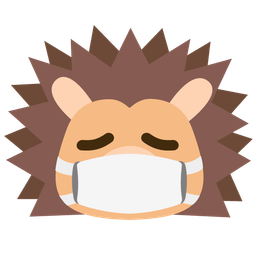 hedgehog and face with medical mask