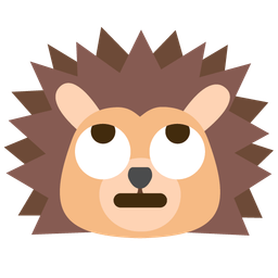 Hedgehog and Face with rolling eyes