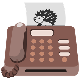 Hedgehog and Fax machine