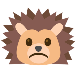 Hedgehog and Frowning face