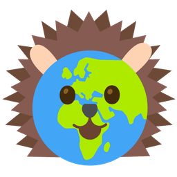 hedgehog and globe showing Europe-Africa