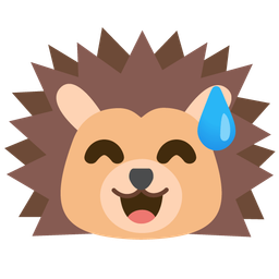 Hedgehog and Grinning face with sweat