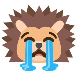 Hedgehog and Loudly crying face