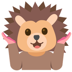 Hedgehog and Person shrugging