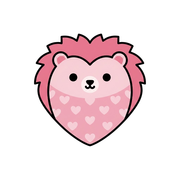Hedgehog and Pink heart