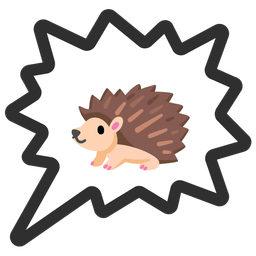 Hedgehog and Right anger bubble