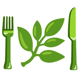 herb and fork and knife with plate