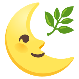 herb and last quarter moon face