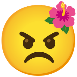 hibiscus and angry face