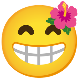 Hibiscus and Beaming face with smiling eyes