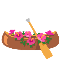 hibiscus and canoe