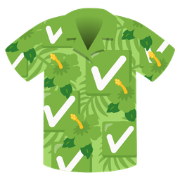 hibiscus and check mark button