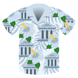 hibiscus and classical building