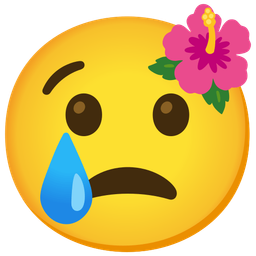 hibiscus and crying face