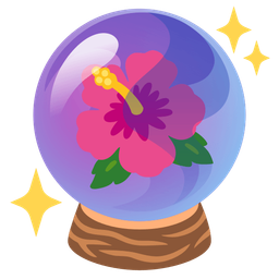 hibiscus and crystal ball