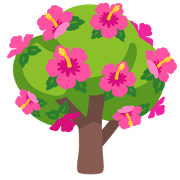 hibiscus and deciduous tree