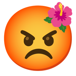 hibiscus and enraged face