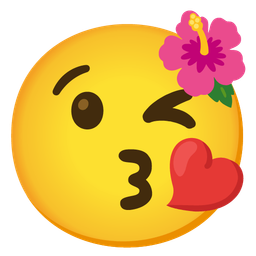 Hibiscus and Face blowing a kiss