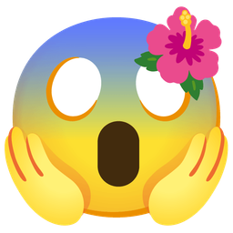 hibiscus and face screaming in fear