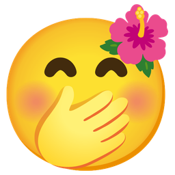 hibiscus and face with hand over mouth