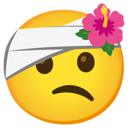 hibiscus and face with head-bandage