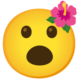 hibiscus and face with open mouth