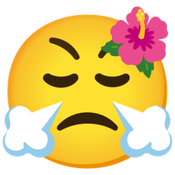 hibiscus and face with steam from nose