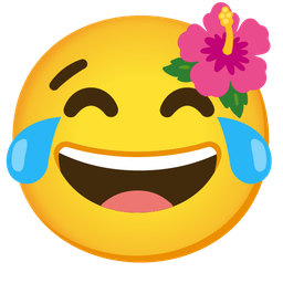 Hibiscus and Face with tears of joy