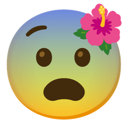hibiscus and fearful face