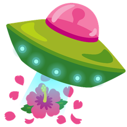 hibiscus and flying saucer