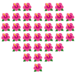 hibiscus and heart suit