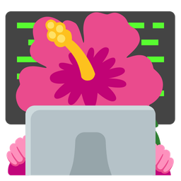 hibiscus and laptop