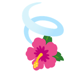 hibiscus and leaf fluttering in wind