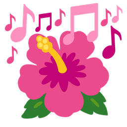 hibiscus and musical notes