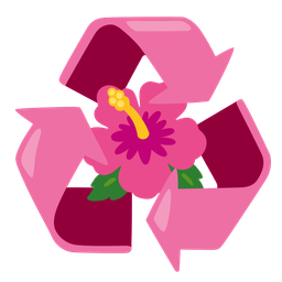 hibiscus and recycling symbol