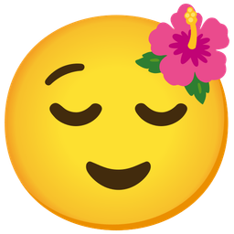 hibiscus and relieved face